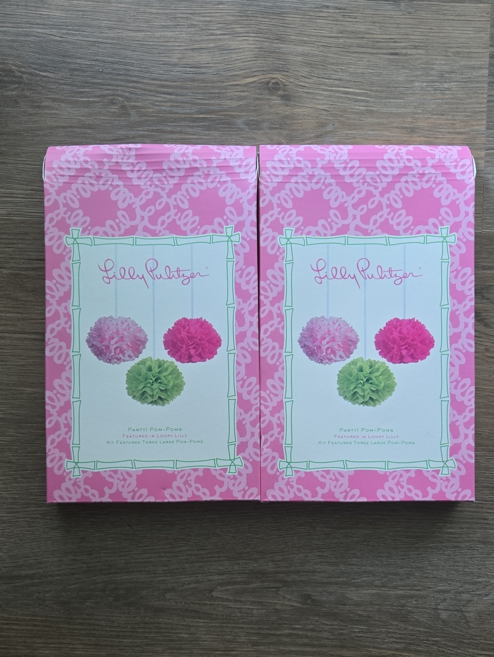 Lilly Pulitzer Pink Floral Pom-Pom Party Decorations 2 Packs Of 3